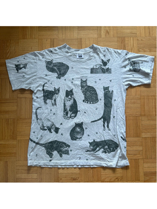 Vintage Other - Vintage 90s California Cats AOP Rel-E-Vant shirt Made in USA Size Large